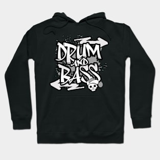 DRUM AND BASS  - Graffiti Skull (grey) Hoodie